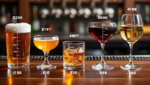 découvrez notre tableau clair des doses d’alcool en centilitres pour chaque boisson servie au bar, idéal pour mieux gérer votre consommation et savourer vos cocktails en toute connaissance.