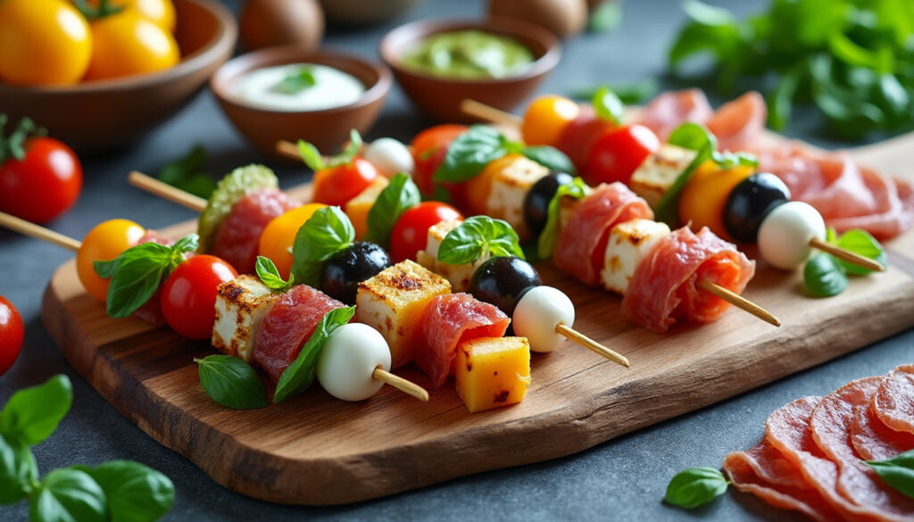 découvrez des recettes simples et savoureuses de brochettes apéro à préparer la veille, parfaites pour gagner du temps et régaler vos invités.