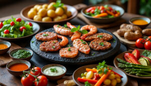 découvrez des idées simples et savoureuses pour accompagner une pierrade et régaler vos convives lors de vos repas conviviaux.